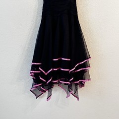 Vintage 90s Blondie Nights Chiffon Halter Dress Size 3 Ruffle Dark Romance