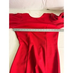 Unbranded Dramatic Mesh Bell Sleeve Mini Dress XS Red Open Back Bodycon Party