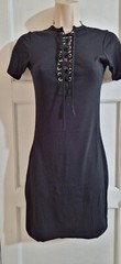 SELECT WOMENS SIZE 6 BLACK JERSEY STRETCH SHORT SLEEVE DRESS
