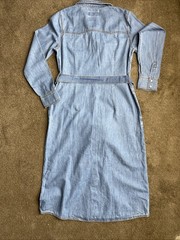 Wrangler Belted Denim Midi Dress Size-S Blues- Jean Dress- NWT- Two Side Pockets
