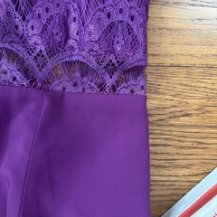Jarlo Purple Arabella Midi Strapless Lace Dress SIZE MEDIUM