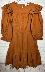 UNIVERSAL THREAD 1/2 Sleeve ruffle Dress BOHO Prairie Cottage Core, sz XS NWT