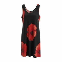Vintage JoStar Women&rsquo;s Black & Red Floral Tank Dress XL