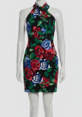 Rachel Rachel Roy Women&rsquo;s Black Floral Halter Sleeveless Harland Dress Size XL