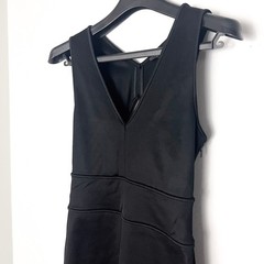 NWT Rag & Bone Open Back A-Line Classic Black Dress LBD V-Neck Sz 8 Cocktail