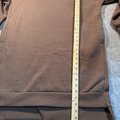 Zenana Oversized Sweatshirt Tunic Dress Small Brown Cotton Blend Pockets