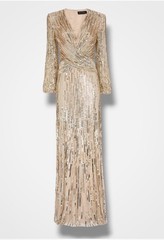 JENNY PACKHAM Women&rsquo;s Gold Cosmos Maxi Dress Size US 12/UK16