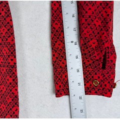 The Limited Ashton Red Black Geometric Print Shirt Dress with Belt Womens XS