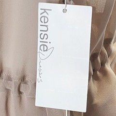 Sheer Button-Down Dress With Drawstring Waist & Ruffle Hem Size 6 Kensie NWT