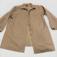 EILEEN FISHER Khaki Cotton Polyurethane Shirt Dress Jacket M Trench