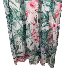 Elena Baldi Made in Italy Silk Blend Maxi Dress Tropical Floral Tiered Boho L