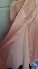 Dorian Ho Collection 100% Silk Peach Sz 8 Jeweled Chiffon Formal Prom Dress Gown