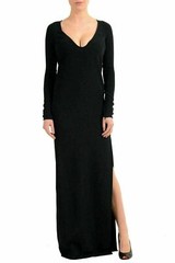 Dsquared2 Black Long Sleeve Open Back Women&rsquo;s Sheath Maxi Dress US XS IT 38