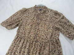 Size 12 – Brown Floral Chiffon Maxi Dress With Underslip Length 47 inches