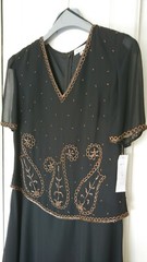 BNWT-LYNDELLA SPL OCCASION LONG DRESS-FLOATING BEADED BODICE-BLACK & COPPER-12.
