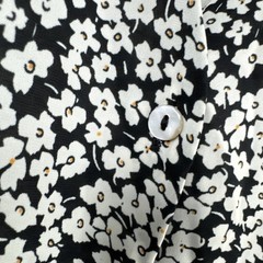 Things Between Black White Floral Button Up Tie-Back Dress Sz XXXL Maxi Cottage