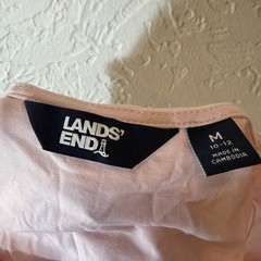 Lands’ End Pink Green Colorblock Tiered Maxi Dress Sleeveless Size M 10-12