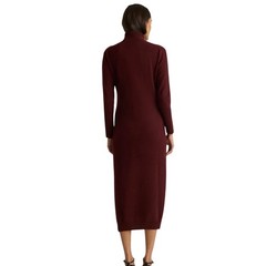 NWOT Quince Burgundy Mongolian Cashmere Turtleneck Midi Sweater Dress Women&rsquo;s L