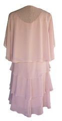 New Layered Look Embellished Neckline Special Occasion Dress W/ Shawl Sz. 14