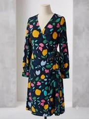 Halogen Long Sleeve Surplice V-Neck Wrap Midi Dress, Size Small