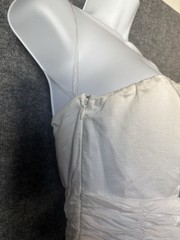 Billy J Long Maxi Strapless Chiffon Lined Sheer Dress Size 8 Cream White