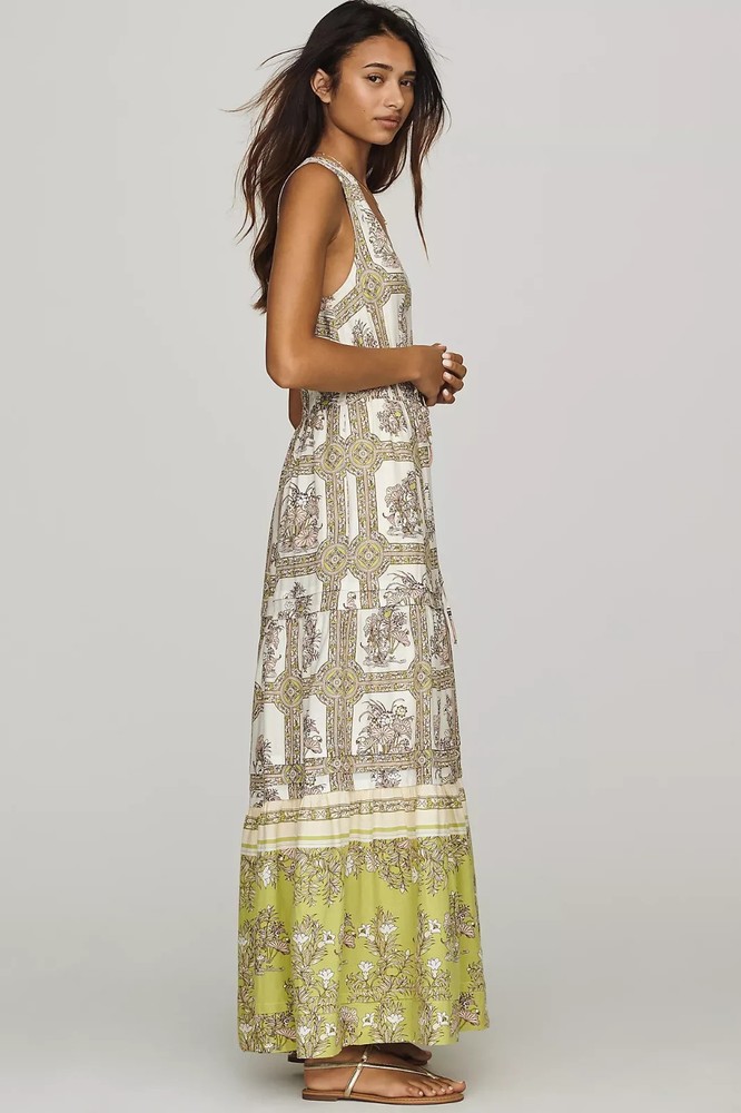 Anthropologie- Somerset Linen Sleeveless Maxi Dress