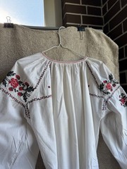 Embroidered Ukrainian dress Shirt Folk Vyshyvanka shirt Feminine dress