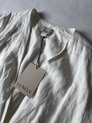 NWT Luxely Ivy Wrap Dress Cloud Dancer 100% Linen Off White $178 Size 16 / XL