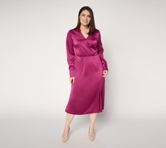 BEAUTIFUL by Lawrence Zarian Regular The Joyful Satin Dress Berry L New