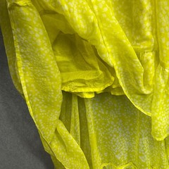 Billabong High Low Tank Dress Neon Yellow Festival Ruffle Summer Sz Medium READ