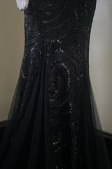 Macy’s Black Mermaid Strapless Sequined Gown Juniors Sz 13/14 Evening Prom