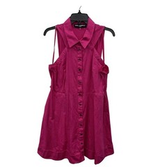 Karl Lagerfeld Paris Pink Sleeveless Cutout Shirtdress Cotton Blend Size 16