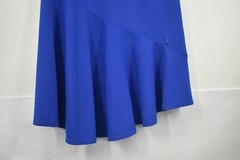 Sharagano Womens Blue Sleeveless Square Neck High Low Flounce Midi Dress 4 $99