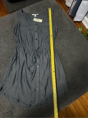 NWT American Eagle Charcoal Gray Sleeveless Button Front Shirt Dress XS