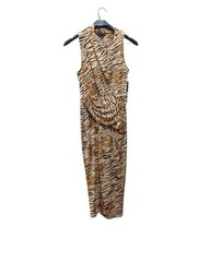 Rachel Roy Dress Large Animal Print Tiger Print Faux-Wrap Safari Bodycon $109