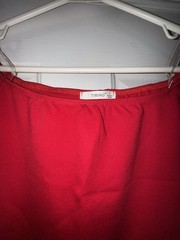 Timing Red Solid Off Shoulder Short Sleeve Stretch Bodycon Knee Dress Size S