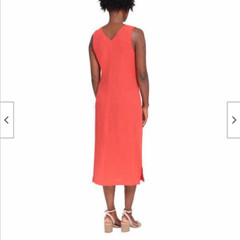 BRIGGS WOMEN&rsquo;S SLEEVELESS LONG WITH SLIT ON SIDE COTTON DRESS (POPPY SMALL)NWT