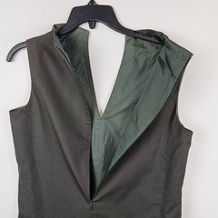 Vtg Y2k Gianfranco Ferre Studio Sleeveless Mini Dress US 6 Shift Green Ombre Zip