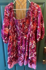 Anthropologie Alexandra Farmer Floral Smocked Babydoll Balloon Sleeve Dress L