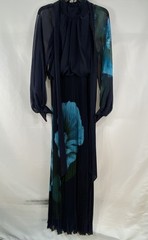Ted Baker London Women&rsquo;s Navy Blue Manami Pussybow Shirt Maxi Dress Size 2 NWT