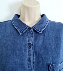Seasalt Size 24 RRP £ BNWT Blue Jeans Denim Shirt Dress Collared Pockets