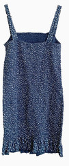 BP NORDSTROM NAVY BLUE FLORAL COTTON SMOCKED STRETCH MINI DRESS SZ LARGE