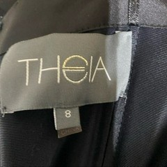 THEIA 8 black off the shoulder ruched stretch body-con formal dress Glam Party