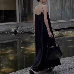 Flattering Silhouette Lazy Style Pleated Suspender Dress Inner Wear Essential