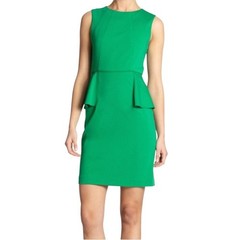 NWT Shoshanna Alessandra Kelly Green Italian Ponte Knit Peplum Dress – 12