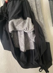 Whimsigoth Gothic Multi-Fabric Linen Cotton Blend Black/Gray LS Eclectic Dress L