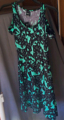 Disney Ariel Mermaid Graphic Print Shift Dress Black/Green Scoop Neck HOT TOPIC