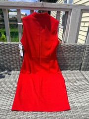 Calvin Klein Red Sleeveless Sheath Mini Dress Size 4