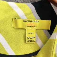 Banana Republic Shift Dress Womens 00P Sleeveless Dry Clean Chevron Multicolor