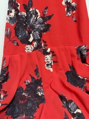 Free People Flutterby Printed Mini Dress Red/Black Floral Sz 12 Fit N Flare EUC